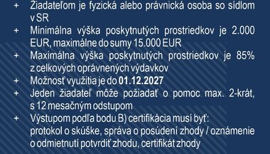 SIEA Innovation Vouchers – support for certification of Slovak products SIEA Innovation Vouchers – support for certification of Slovak products